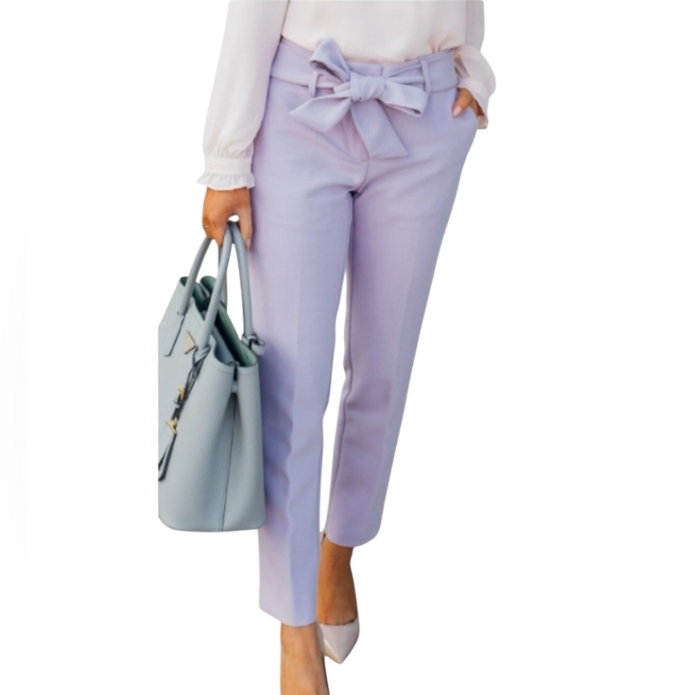 LOFT Lavender Bow-Tie Trousers